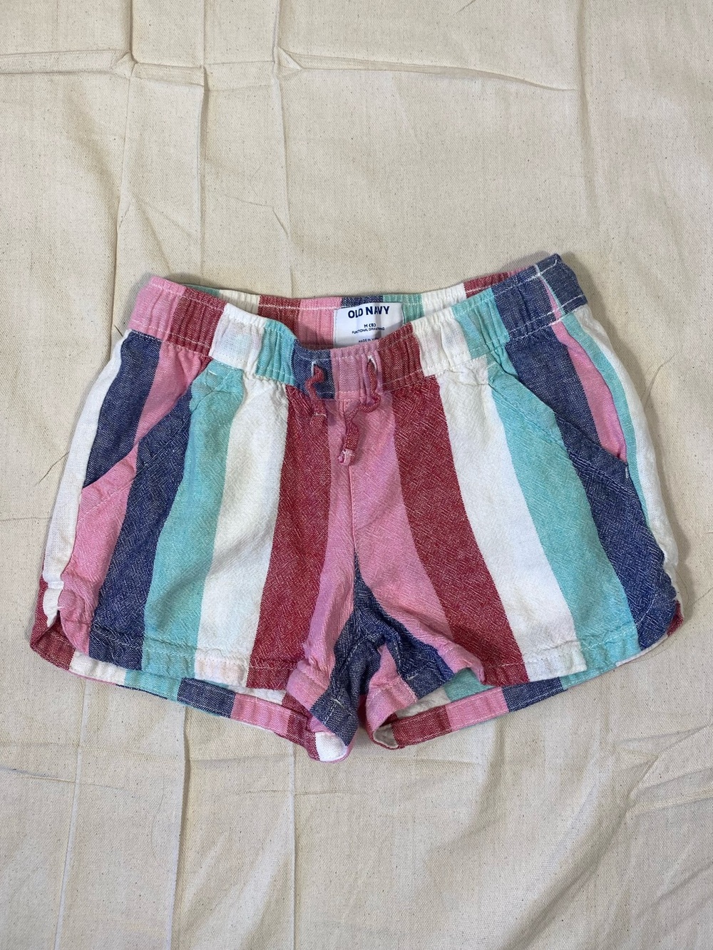 Girls Old Navy Colorful Striped Linen Shorts